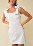 Grad white mini form fitting dress